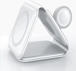 Obrázok pre výrobcu 1stCOOL bezdrátová přenosná QI nabíječka 3v1, MagSafe, USB-C, bílá