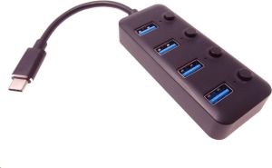 Obrázok pre výrobcu PremiumCord 5G SuperSpeed USB Hub Type C na 4x USB 3.1 A Gen1, vypínače portů