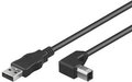 Obrázok pre výrobcu PremiumCord Kabel USB 2.0, A-B, 0,5m (lomený konektor) 90°
