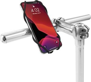 Obrázok pre výrobcu Držiak na mobil Bone Bike Tie 3, na bycikel, nastaviteľná veľkosť, čierny, 4.7-7.2", silikón, na pripevnenie na riadidlá, čierna