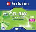 Obrázok pre výrobcu Verbatim CD-RW [ jewel case 10 | 700MB | 12x ]