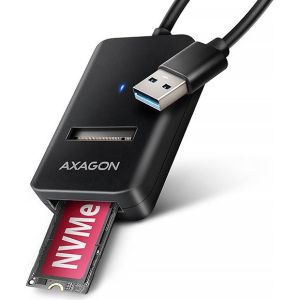Obrázok pre výrobcu AXAGON ADM2-AM USB-A 10Gbps - M.2 NVMe & SATA SSD adaptér, kabel USB-A 10cm