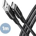 Obrázok pre výrobcu AXAGON BUCM-AM10AB, HQ kabel USB-C <-> USB-A, 1m, USB 2.0, 3A, ALU, oplet, černý