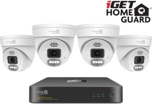 Obrázok pre výrobcu iGET HGNVK84804 - kamerový PoE set, 2K rozlišení, 8CH NVR + 4x kamera se zvukem, IR + LED, CZ app