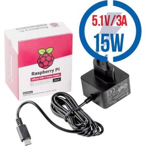 Obrázok pre výrobcu RASPBERRY USB-C adaptér Raspberry Pi 4B 3A čierny