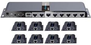 Obrázok pre výrobcu PremiumCord HDMI 1-8 splitter+extender po CAT6/6a/7, FULL HD, 3D