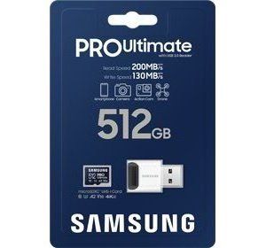 Obrázok pre výrobcu Samsung PRO Ultimate micro SDXC 512GB /200MBps/UHS-I U3 / Class 10/+ Adaptér/Modrá