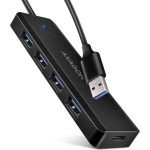 Obrázok pre výrobcu AXAGON HUE-C1A, 4x USB 5Gb,ps TRAVEL hub, USB-C napájecí konektor, kabel USB-A 19cm