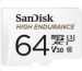 Obrázok pre výrobcu SanDisk 64GB microSDHC Card High Endurance (R:100/W:40 MB/s, Class 10, U3 V30) + Adapter