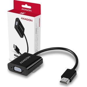 Obrázok pre výrobcu AXAGON RVH-VGAN, HDMI -> VGA redukce / adaptér, FullHD, audio výstup, micro USB nap. konektor