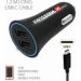 Obrázok pre výrobcu Adaptér do auta SWISSTEN 12W, 2 porty, USB-A, kábel USB-C