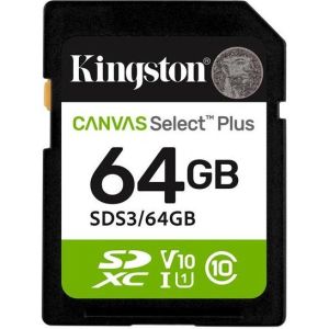 Obrázok pre výrobcu Kingston 64GB SDXC CANVAS Plus Class10 UHS-I 100MB/s Read Flash Card Gen3