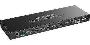 Obrázok pre výrobcu PREMIUMCORD HDMI switch, 4K@60Hz HDMI2.0 KVM 4:1, s dálkovým ovladačem