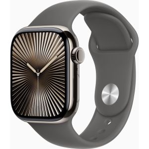 Obrázok pre výrobcu Apple Watch Series 10 GPS + Cellular 42mm Natural Titanium Case with Stone Grey Sport Band - M/L
