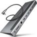 Obrázok pre výrobcu AXAGON HMC-4KX3 USB 5Gbps hub, 3x USB-A, 2x HDMI, DP, RJ-45, SD/microSD, audio, PD 100W, kabel 40cm