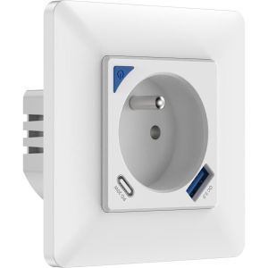 Obrázok pre výrobcu IMMAX NEO SMART chytrá vnitřní zásuvka s kolíkem (typ E)/ 16A/ 1x USB/ 1x USB-C/ PD 20W/ Zigbee/ LIDL/ TUYA