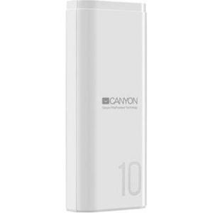 Obrázok pre výrobcu Canyon CNE-CPB010W Powerbank, polymérová, 10.000 mAh, 1 x USB výstup, micro USB/USB-C vstup, Smart IC, kompaktná, biela