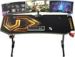 Obrázok pre výrobcu ULTRADESK Herný stôl FRAG XXL GOLD, 160 x 75 cm, 75 cm, držiak nápojov a slúchadiel, stojan BEAM, s celoplošnou XXL podložkou pod
