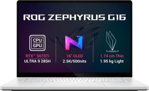 Obrázok pre výrobcu ASUS ROG Zephyrus G16 /U9-285H/16" 2560x1600/32GB/ 2TB/RTX 5070Ti/W11P/White
