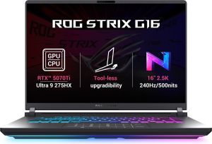 Obrázok pre výrobcu ASUS ROG Strix G16 /U9-275HX/16" 2560x1600/32GB/ 1TB/RTX 5070Ti/bez OS/Gray