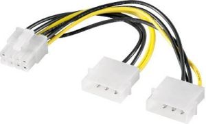 Obrázok pre výrobcu Premium-Cord Redukce napájecí 2x5.25" Molex - 8 pin pro PCI-E grafické karty