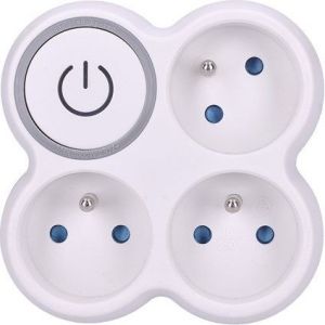 Obrázok pre výrobcu Solight rozbočovač, 3x 10A, biely-sivý, vypínač