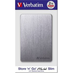 Obrázok pre výrobcu Verbatim externý pevný disk, Store,n,Go ALU Slim, 2.5", USB 3.0, 2TB, 53665, vesmírne šedý