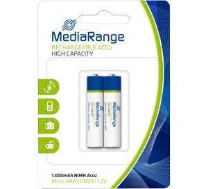 Obrázok pre výrobcu Batérie nabíjateľné Mediarange 1000 mAh NiMH HR03 (AAA) 2ks Blister