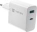 Obrázok pre výrobcu Univerzální USB nabíječka Natec RIBERA GaN 45W, 1X USB-A, 1X USB-C, bílá