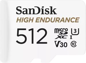 Obrázok pre výrobcu SanDisk MicroSDXC karta 512GB High Endurance (R:100/W:40 MB/s, C10, U3, V30) + adaptér