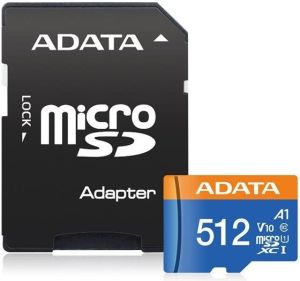 Obrázok pre výrobcu ADATA MicroSDXC karta 512GB Premier UHS-I C10 V10 (R:100/W:25 MB/s) + SD adaptér
