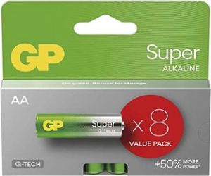 Obrázok pre výrobcu Batéria alkalická, AA (LR6), AA, 1.5V, GP, blister, 8-pack, SUPER