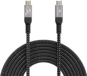 Obrázok pre výrobcu Gembird kábel USB-C (M) na USB-C (M), prémiový, USB 4, 3.2 Gen, 240W, 40 GBps, 1.5 m, čierny