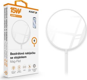Obrázok pre výrobcu ALIGATOR bezdrátová nabíječka ALIGATOR Mag-Pad, určeno pro MagSafe, 15W, bílá