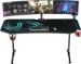 Obrázok pre výrobcu ULTRADESK Herný stôl FRAG XXL BLUE, 160 x 75 cm, 75 cm, držiak nápojov a slúchadiel, stojan BEAM, s celoplošnou XXL podložkou pod