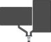 Obrázok pre výrobcu Polohovatelný držiak ULTRADESK BRANCH Double pre 2 monitory, 20KG, svorka a priechodka stola, 17"-32", 75x75/100x100, čierny