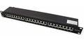 Obrázok pre výrobcu Value 19" Patch panel 24port cat.6a, tienený s uzemnením, celokovový, 1U, čierny